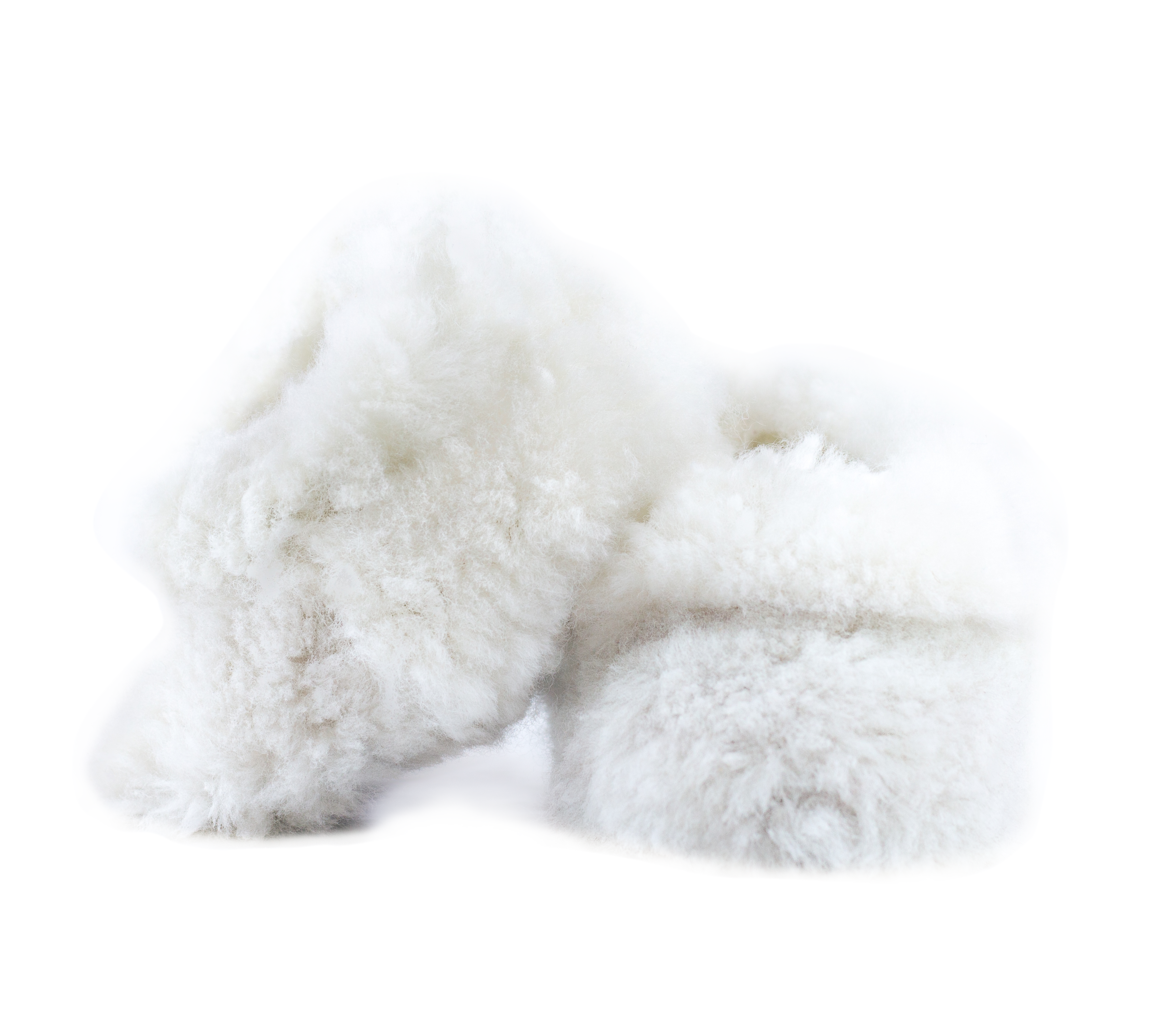 white kid sheep fur slippers
