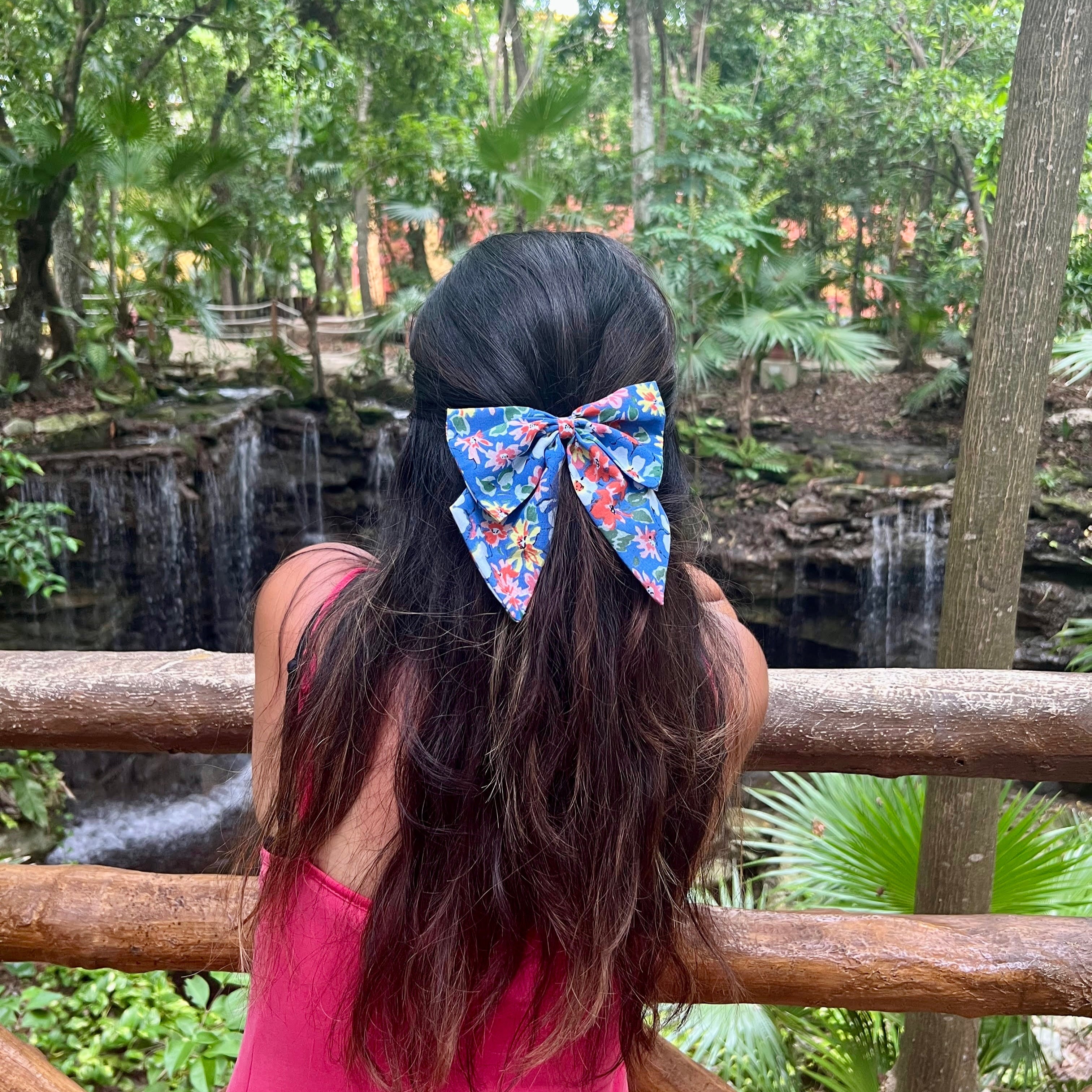 Big Blue Flower bow