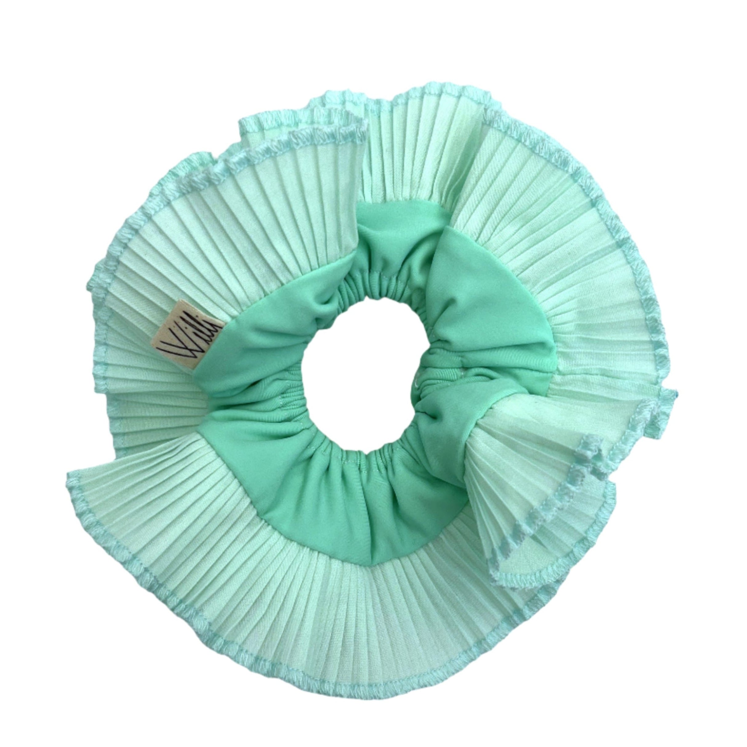 Green Mint Double ruffle scrunchie