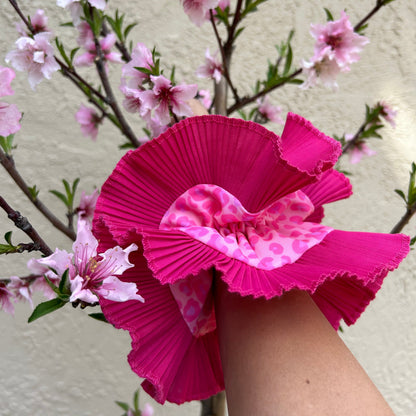 Fuchsia Jaguar - Ruffle Scrunchie