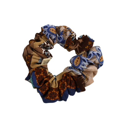 Multicolored scrunchie on a white background