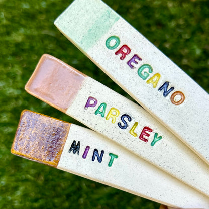Handcrafted Ceramic Herb Garden Markers