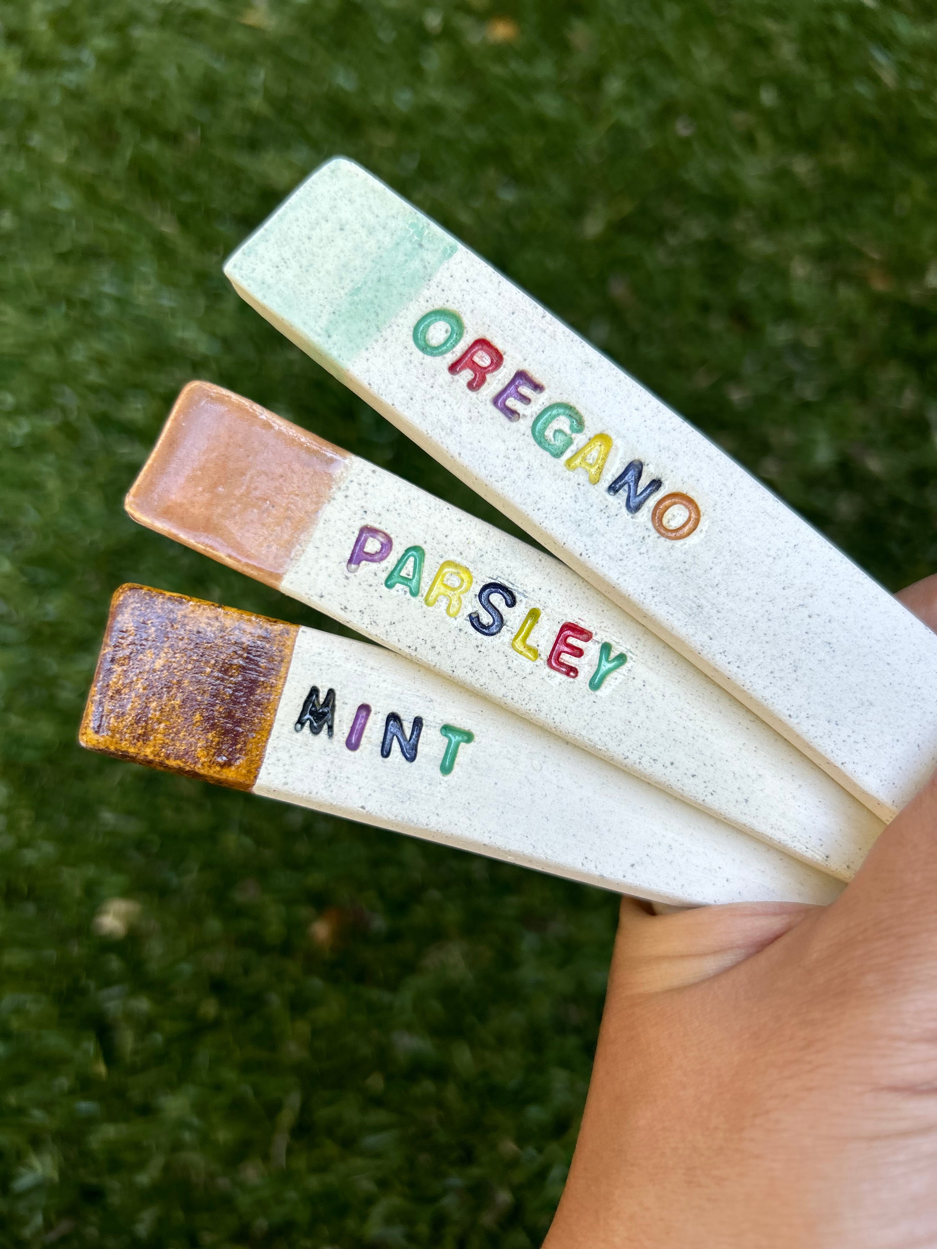 Handcrafted Ceramic Herb Garden Markers