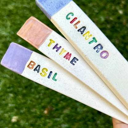 Handcrafted Ceramic Herb Garden Markers