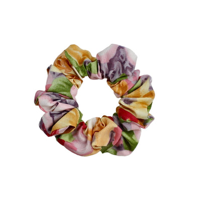 Multicolored scrunchie on a white background
