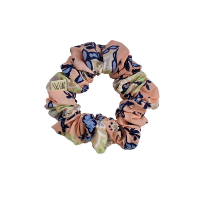 Floral patterned scrunchie on a white background