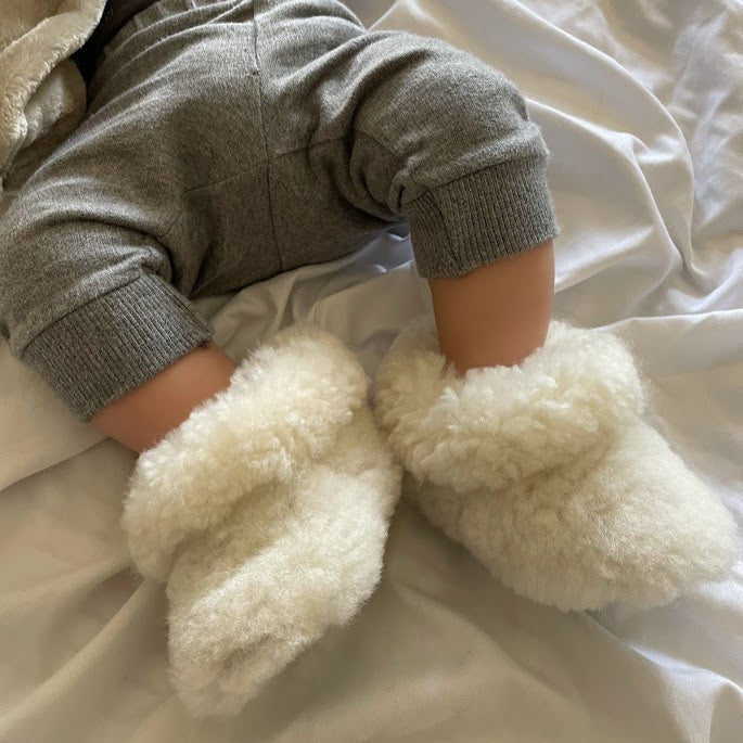 Pantuflas de Lana Blanca - Bebé