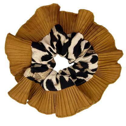 Dark Coffee Prowl - Ruffle Scrunchie