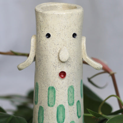 Handcrafted Ceramic Face Vases with Arms