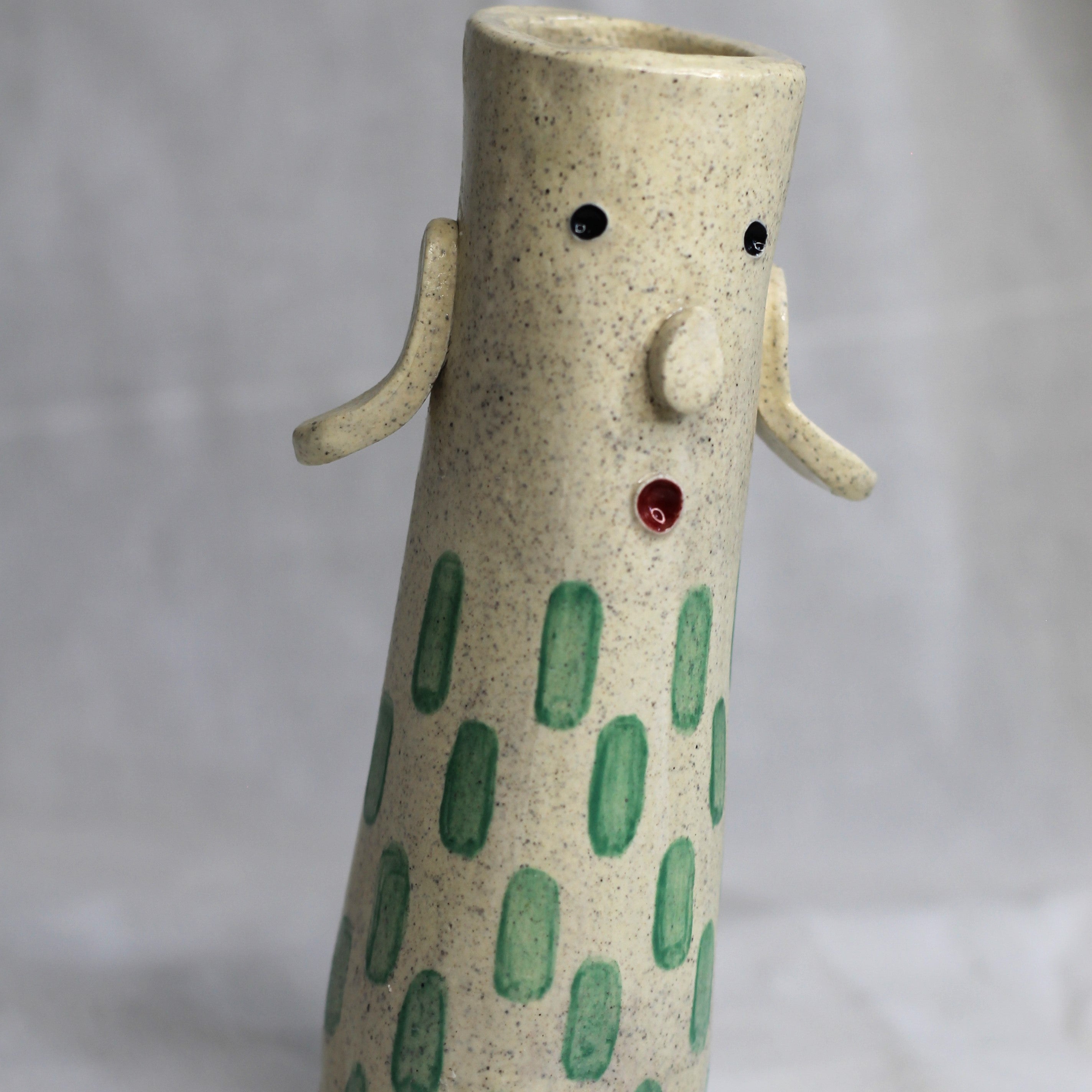 Handcrafted Ceramic Face Vases with Arms