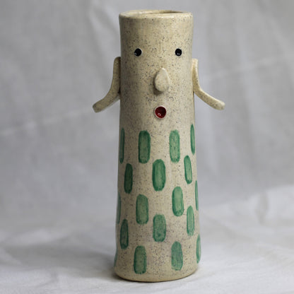 Handcrafted Ceramic Face Vases with Arms