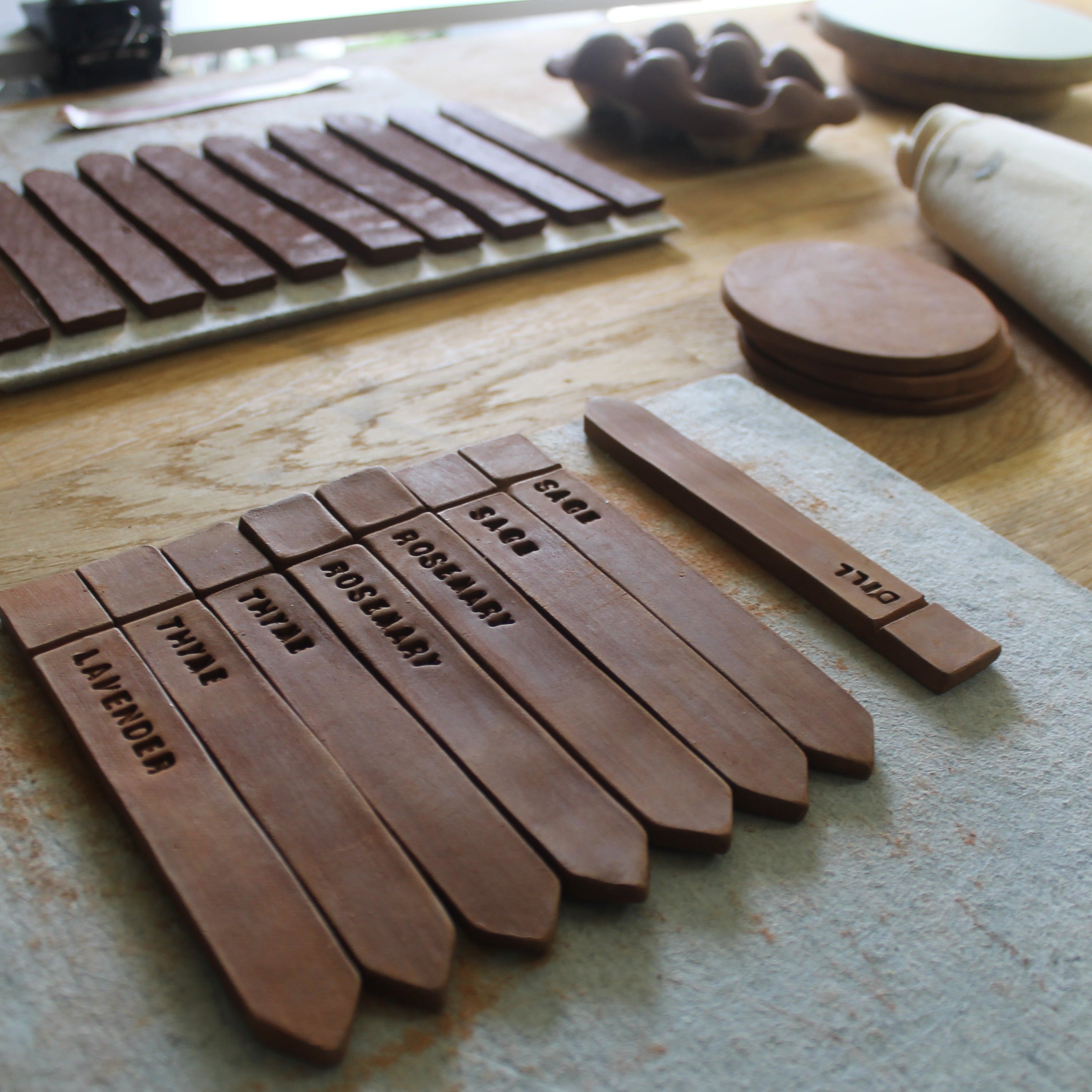 Handcrafted Ceramic Herb Garden Markers