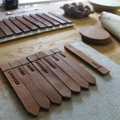 Handcrafted Ceramic Herb Garden Markers
