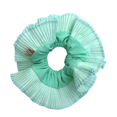 Green Mint Double ruffle scrunchie