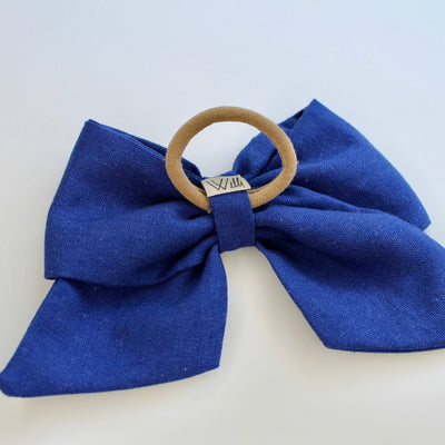 hair tie blue ribbon